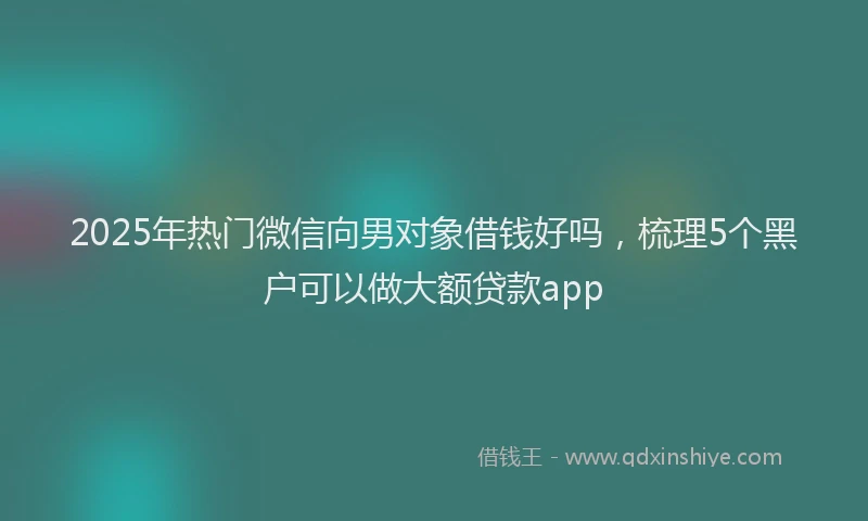 2025年热门微信向男对象借钱好吗，梳理5个黑户可以做大额贷款app