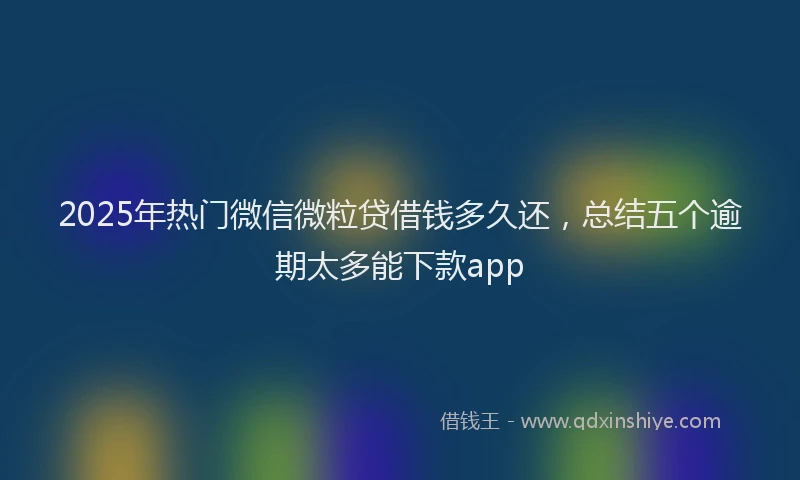 2025年热门微信微粒贷借钱多久还，总结五个逾期太多能下款app