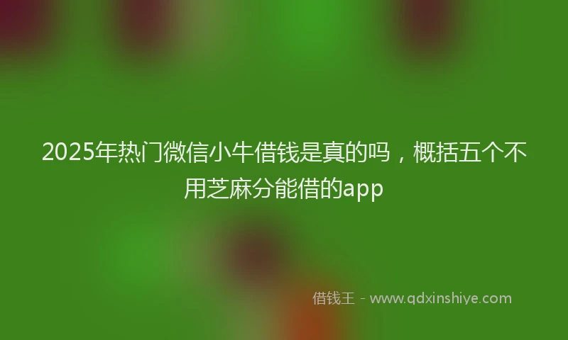 2025年热门微信小牛借钱是真的吗，概括五个不用芝麻分能借的app