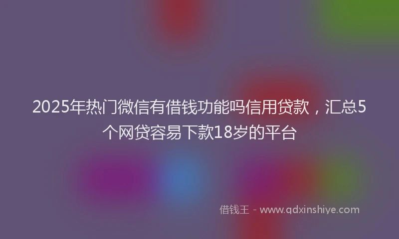 2025年热门微信有借钱功能吗信用贷款，汇总5个网贷容易下款18岁的平台