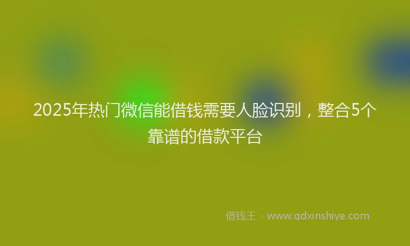 2025年热门微信能借钱需要人脸识别，整合5个靠谱的借款平台