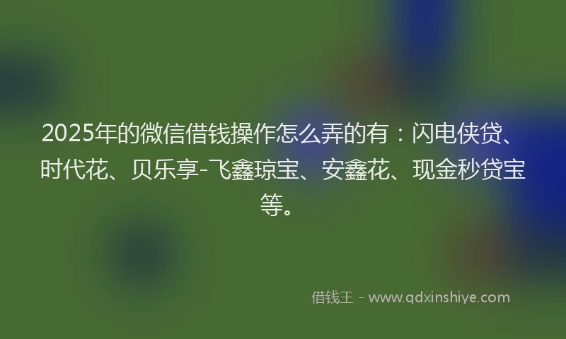 2025年的微信借钱操作怎么弄的有：闪电侠贷、时代花、贝乐享-飞鑫琼宝、安鑫花、现金秒贷宝等。