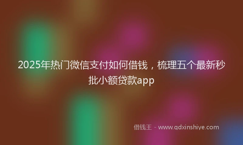 2025年热门微信支付如何借钱，梳理五个最新秒批小额贷款app