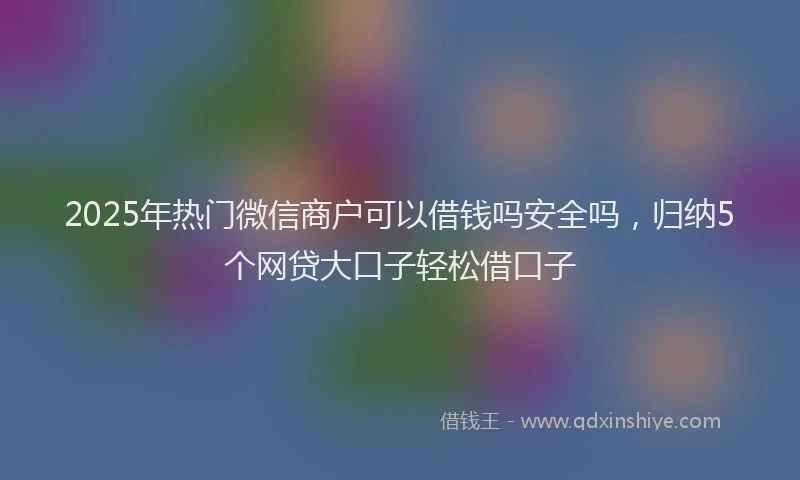 2025年热门微信商户可以借钱吗安全吗，归纳5个网贷大口子轻松借口子