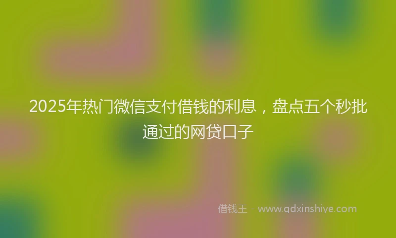2025年热门微信支付借钱的利息，盘点五个秒批通过的网贷口子