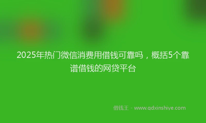 2025年热门微信消费用借钱可靠吗，概括5个靠谱借钱的网贷平台