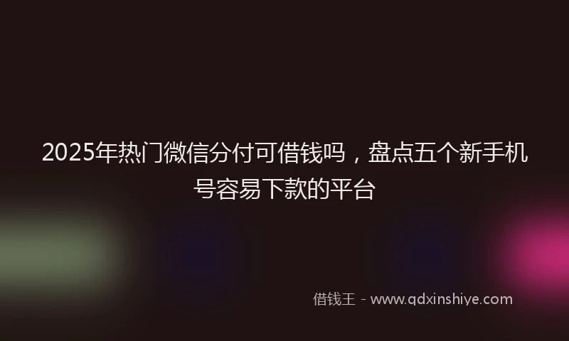 2025年热门微信分付可借钱吗，盘点五个新手机号容易下款的平台