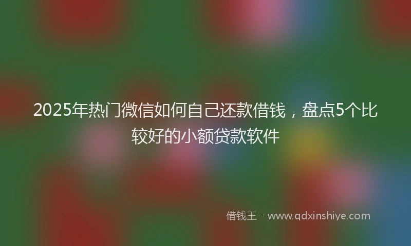 2025年热门微信如何自己还款借钱，盘点5个比较好的小额贷款软件