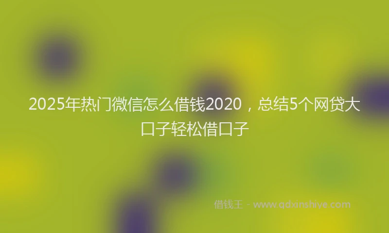 2025年热门微信怎么借钱2020，总结5个网贷大口子轻松借口子