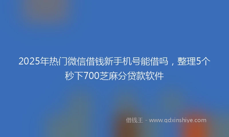 2025年热门微信借钱新手机号能借吗，整理5个秒下700芝麻分贷款软件