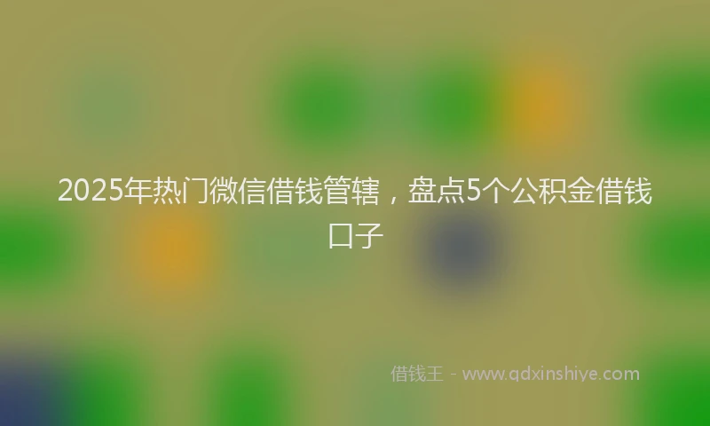 2025年热门微信借钱管辖，盘点5个公积金借钱口子