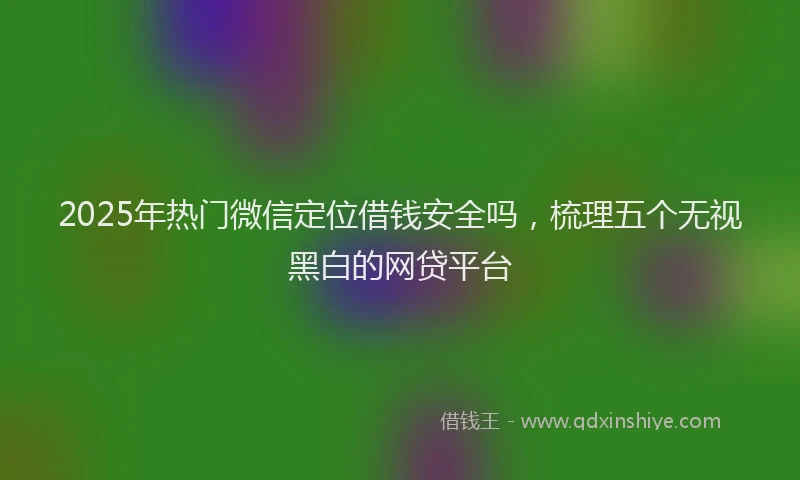 2025年热门微信定位借钱安全吗，梳理五个无视黑白的网贷平台