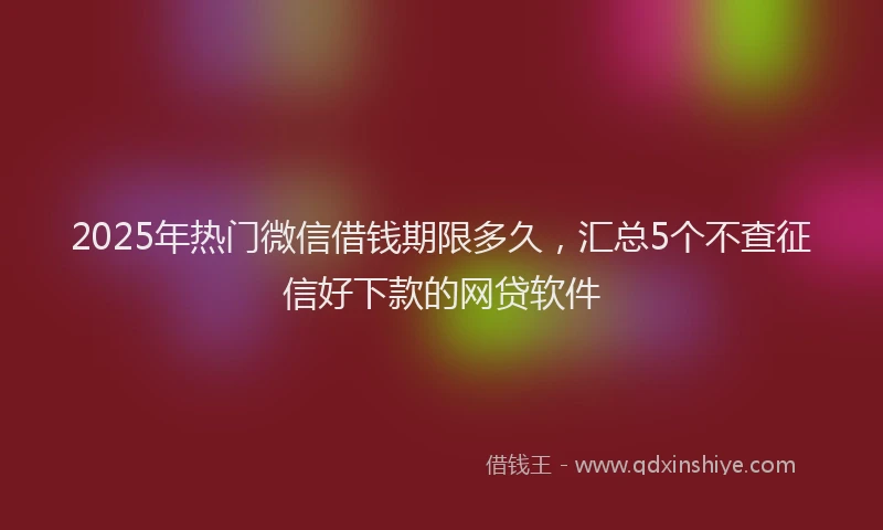 2025年热门微信借钱期限多久，汇总5个不查征信好下款的网贷软件