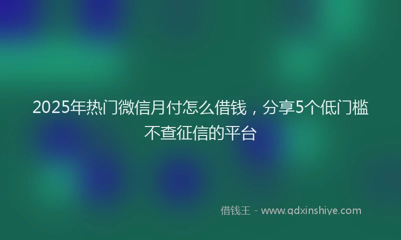 2025年热门微信月付怎么借钱，分享5个低门槛不查征信的平台