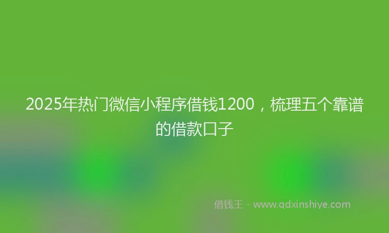 2025年热门微信小程序借钱1200，梳理五个靠谱的借款口子