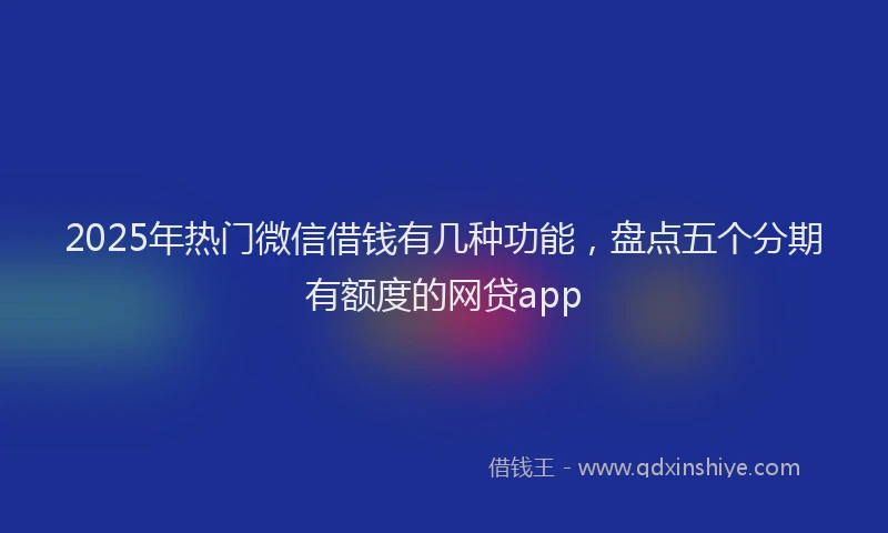 2025年热门微信借钱有几种功能，盘点五个分期有额度的网贷app