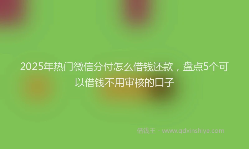 2025年热门微信分付怎么借钱还款，盘点5个可以借钱不用审核的口子