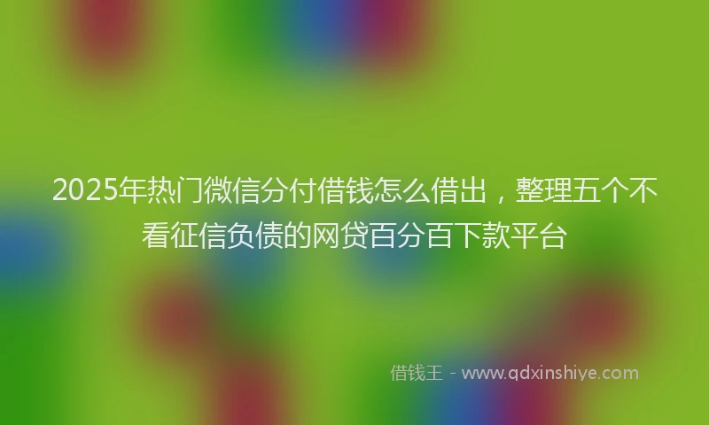 2025年热门微信分付借钱怎么借出，整理五个不看征信负债的网贷百分百下款平台