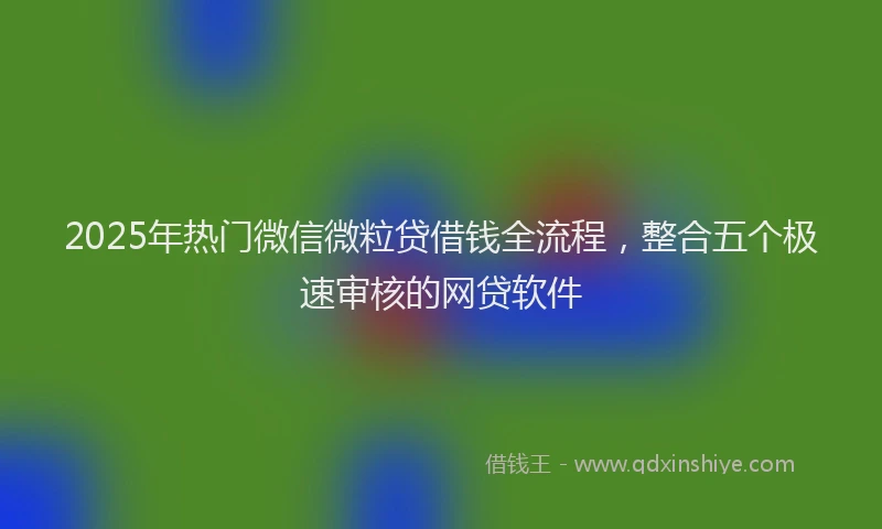 2025年热门微信微粒贷借钱全流程，整合五个极速审核的网贷软件