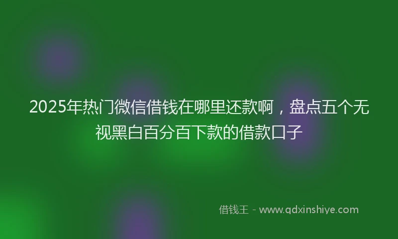 2025年热门微信借钱在哪里还款啊，盘点五个无视黑白百分百下款的借款口子