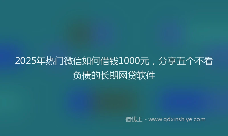 2025年热门微信如何借钱1000元，分享五个不看负债的长期网贷软件