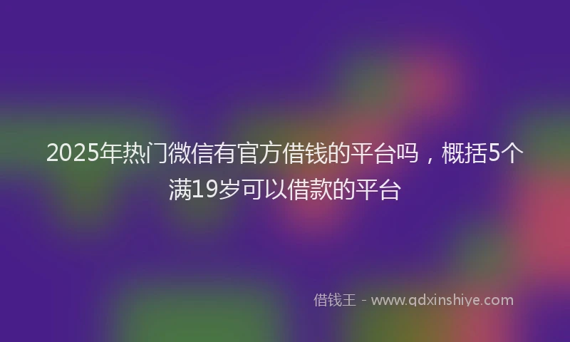 2025年热门微信有官方借钱的平台吗，概括5个满19岁可以借款的平台