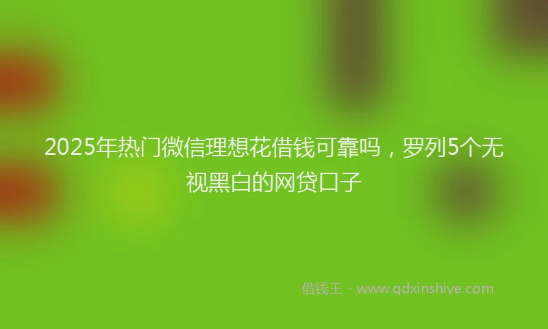 2025年热门微信理想花借钱可靠吗，罗列5个无视黑白的网贷口子