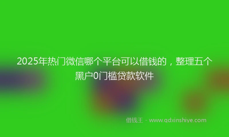 2025年热门微信哪个平台可以借钱的，整理五个黑户0门槛贷款软件