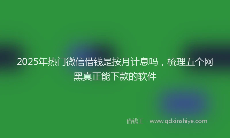 2025年热门微信借钱是按月计息吗，梳理五个网黑真正能下款的软件