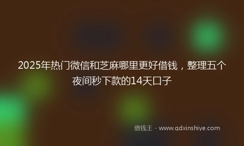 2025年热门微信和芝麻哪里更好借钱，整理五个夜间秒下款的14天口子