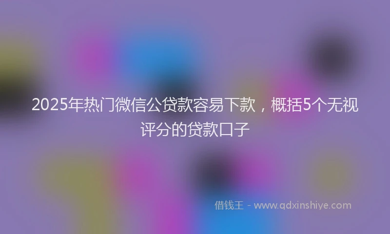 2025年热门微信公贷款容易下款，概括5个无视评分的贷款口子