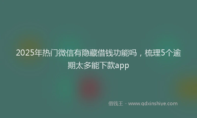 2025年热门微信有隐藏借钱功能吗，梳理5个逾期太多能下款app