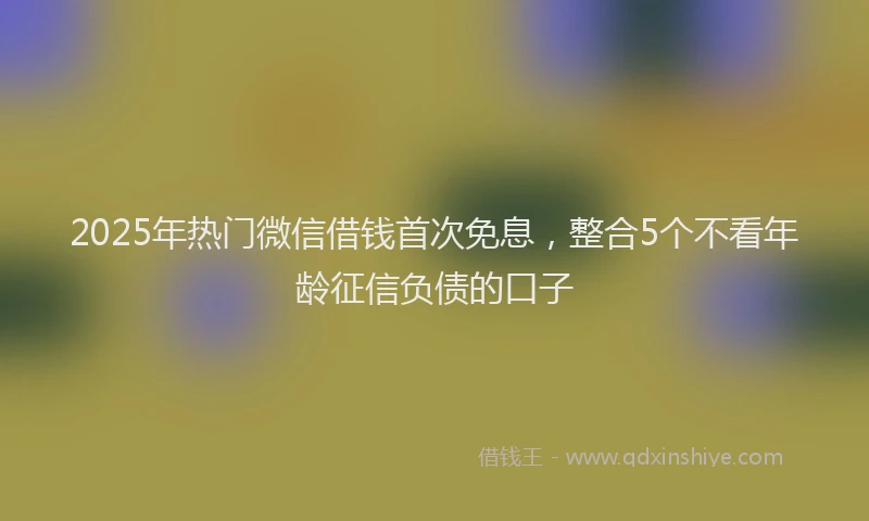 2025年热门微信借钱首次免息，整合5个不看年龄征信负债的口子
