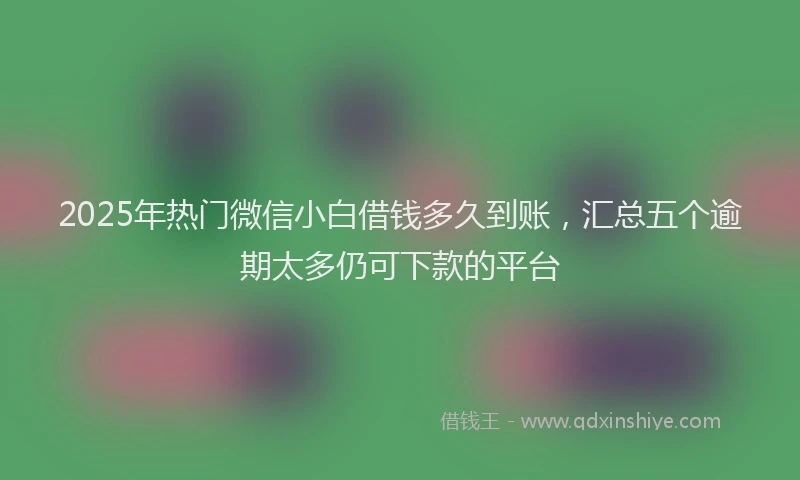 2025年热门微信小白借钱多久到账，汇总五个逾期太多仍可下款的平台