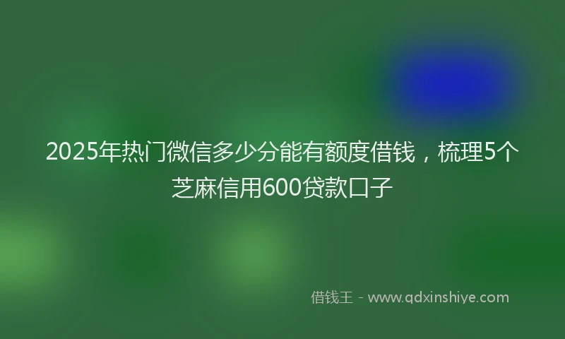 2025年热门微信多少分能有额度借钱，梳理5个芝麻信用600贷款口子