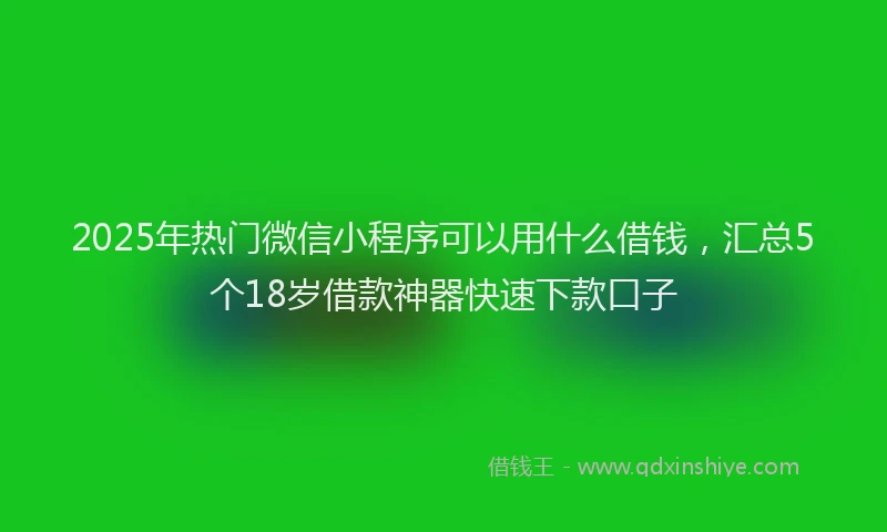 2025年热门微信小程序可以用什么借钱，汇总5个18岁借款神器快速下款口子