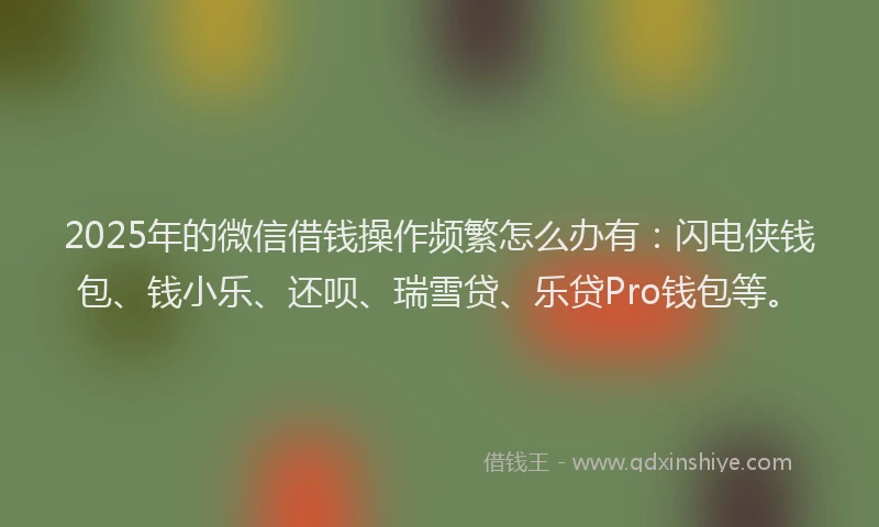 2025年的微信借钱操作频繁怎么办有：闪电侠钱包、钱小乐、还呗、瑞雪贷、乐贷Pro钱包等。