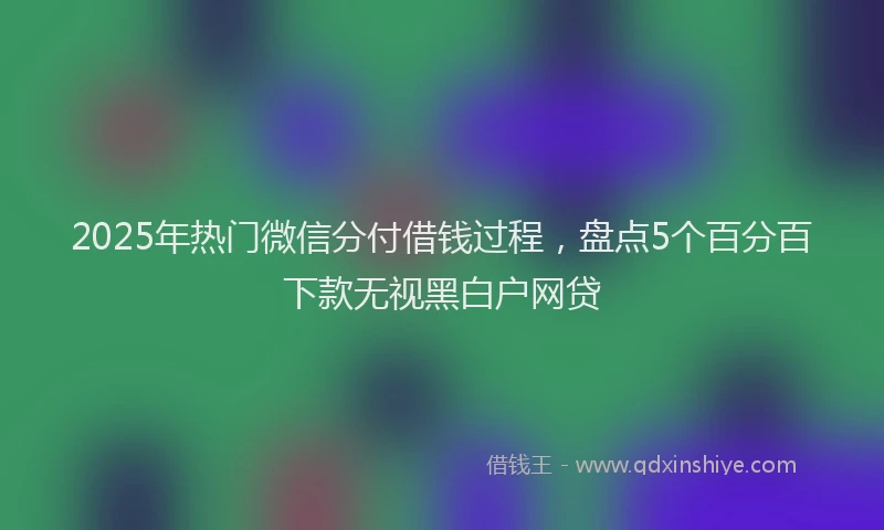 2025年热门微信分付借钱过程，盘点5个百分百下款无视黑白户网贷
