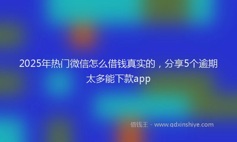 2025年热门微信怎么借钱真实的，分享5个逾期太多能下款app