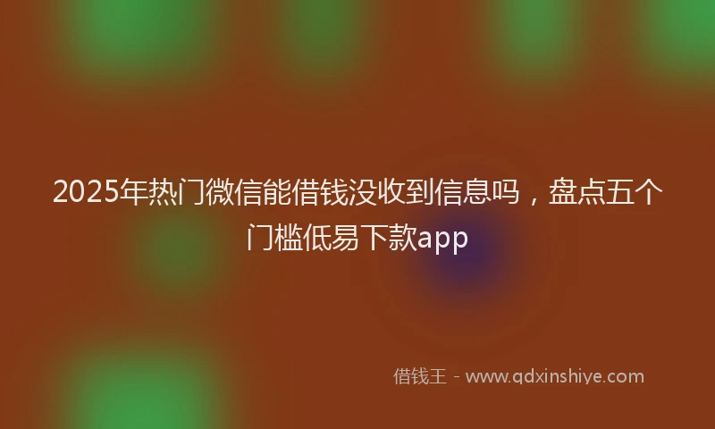 2025年热门微信能借钱没收到信息吗，盘点五个门槛低易下款app