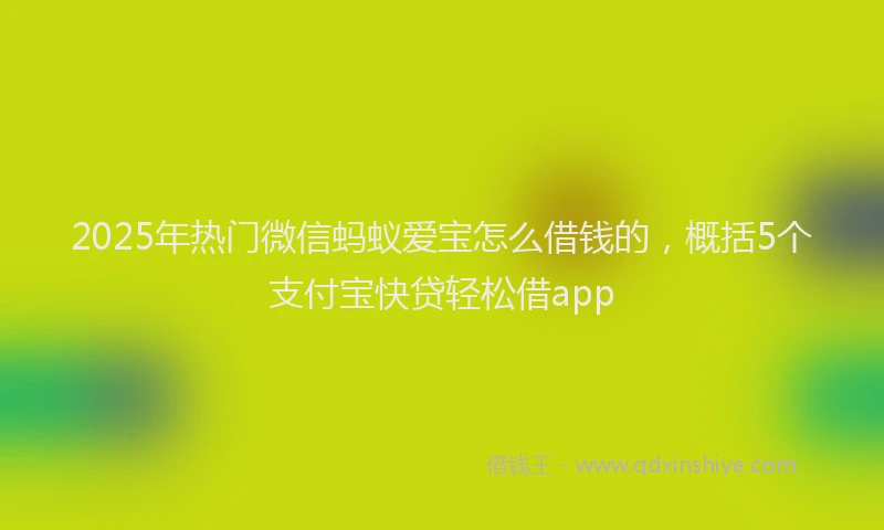 2025年热门微信蚂蚁爱宝怎么借钱的，概括5个支付宝快贷轻松借app