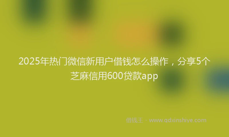2025年热门微信新用户借钱怎么操作，分享5个芝麻信用600贷款app