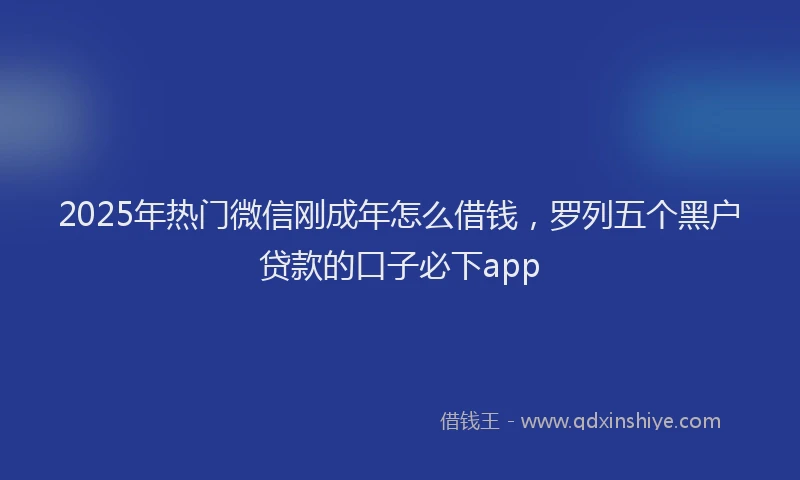 2025年热门微信刚成年怎么借钱，罗列五个黑户贷款的口子必下app