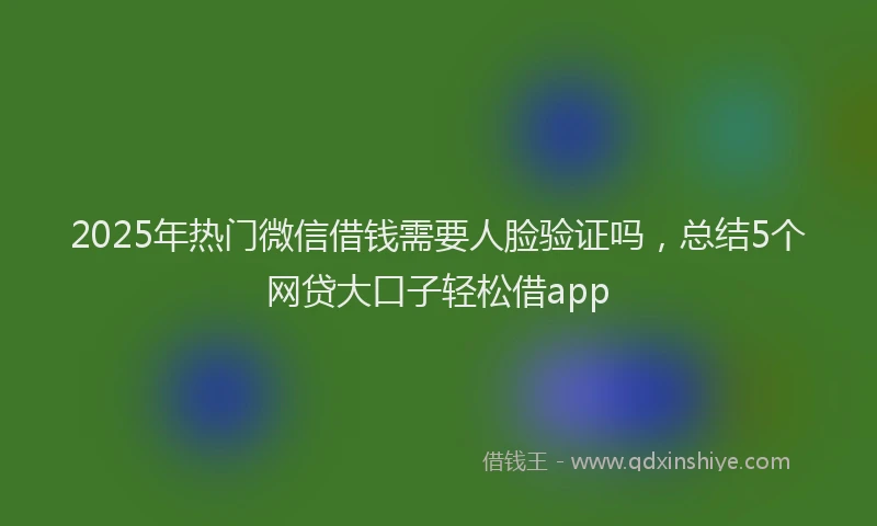 2025年热门微信借钱需要人脸验证吗，总结5个网贷大口子轻松借app