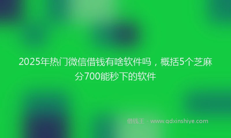 2025年热门微信借钱有啥软件吗，概括5个芝麻分700能秒下的软件