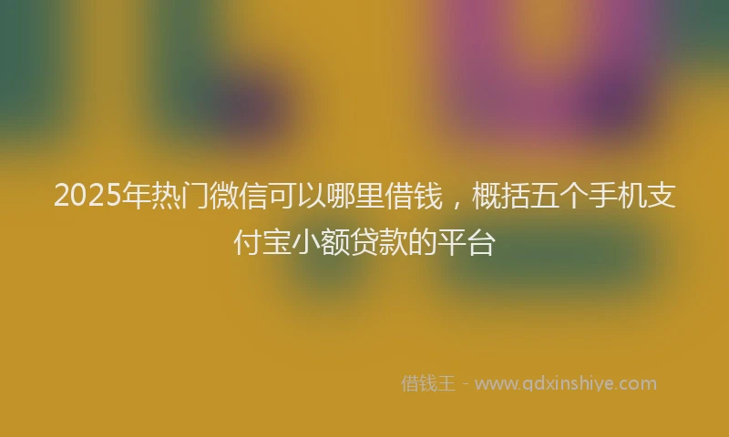 2025年热门微信可以哪里借钱，概括五个手机支付宝小额贷款的平台