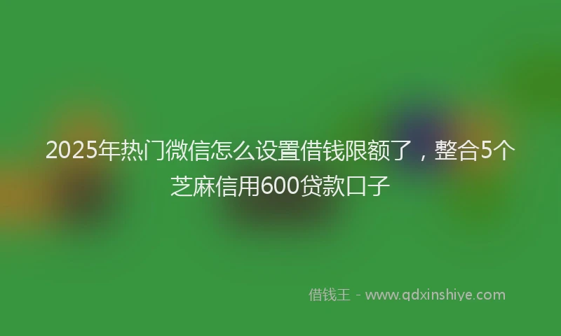 2025年热门微信怎么设置借钱限额了，整合5个芝麻信用600贷款口子