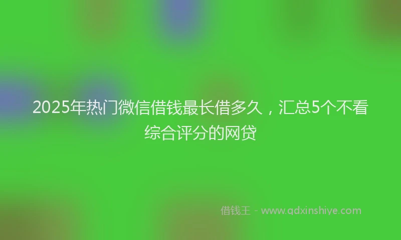 2025年热门微信借钱最长借多久，汇总5个不看综合评分的网贷
