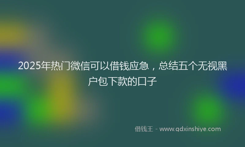 2025年热门微信可以借钱应急，总结五个无视黑户包下款的口子
