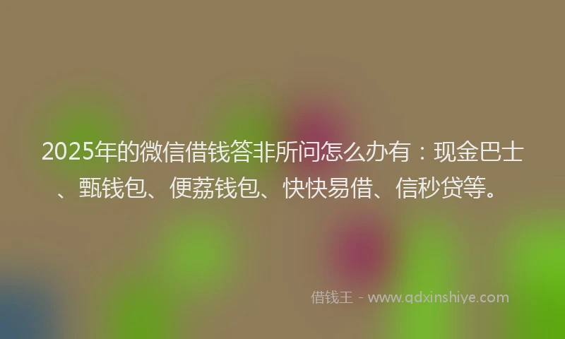 2025年的微信借钱答非所问怎么办有：现金巴士、甄钱包、便荔钱包、快快易借、信秒贷等。